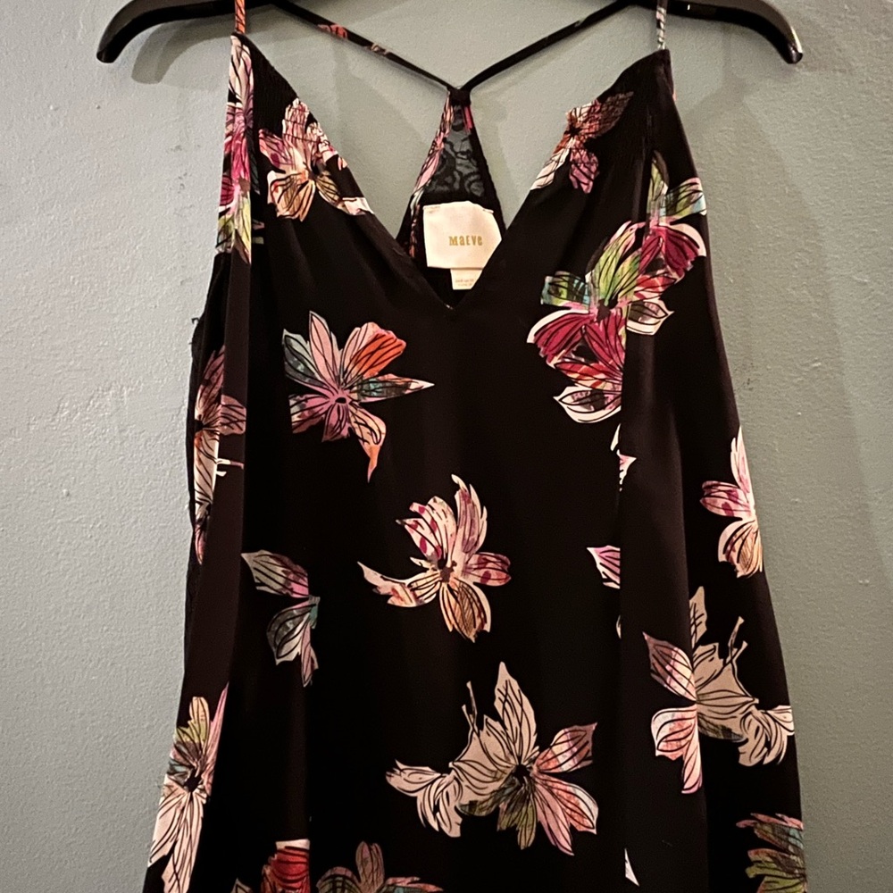Maeve Black Floral Camisole Top
